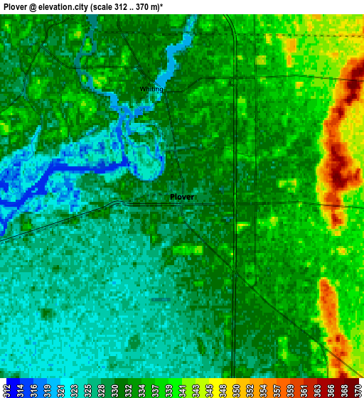 Zoom OUT 2x Plover, United States elevation map