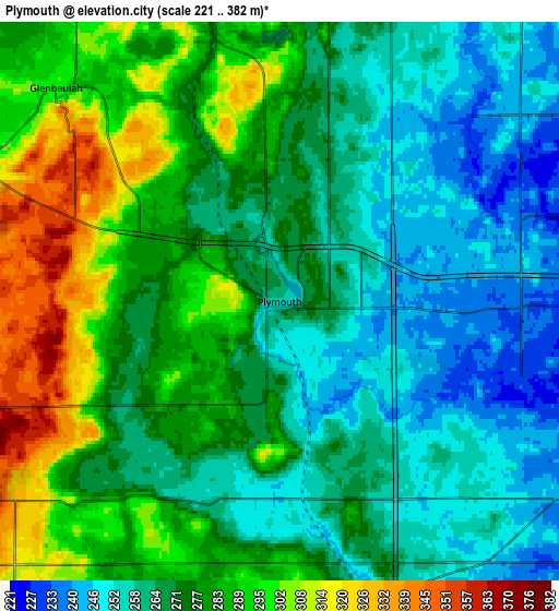 Zoom OUT 2x Plymouth, United States elevation map