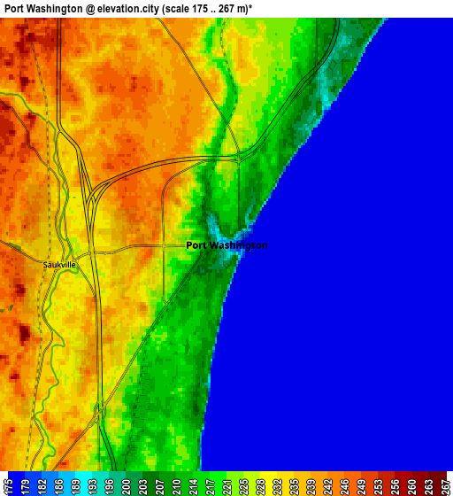 Zoom OUT 2x Port Washington, United States elevation map