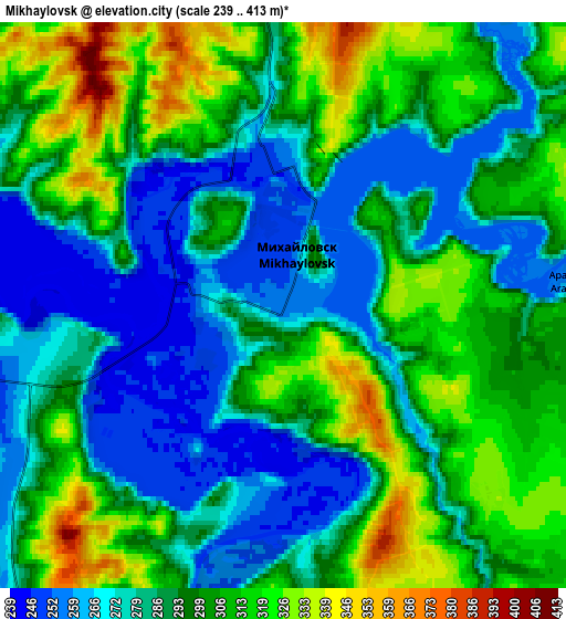 Zoom OUT 2x Mikhaylovsk, Russia elevation map