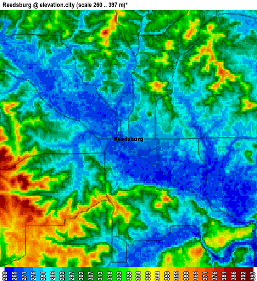 Zoom OUT 2x Reedsburg, United States elevation map