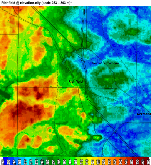 Zoom OUT 2x Richfield, United States elevation map