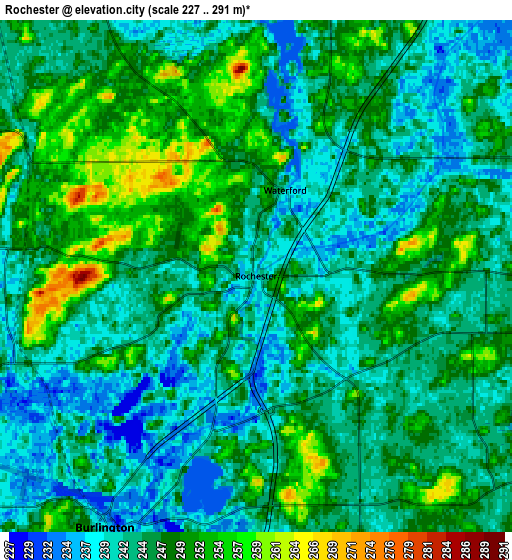 Zoom OUT 2x Rochester, United States elevation map