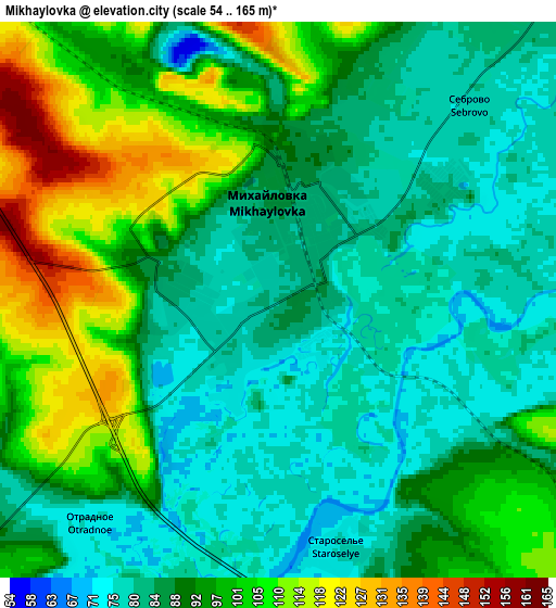 Zoom OUT 2x Mikhaylovka, Russia elevation map