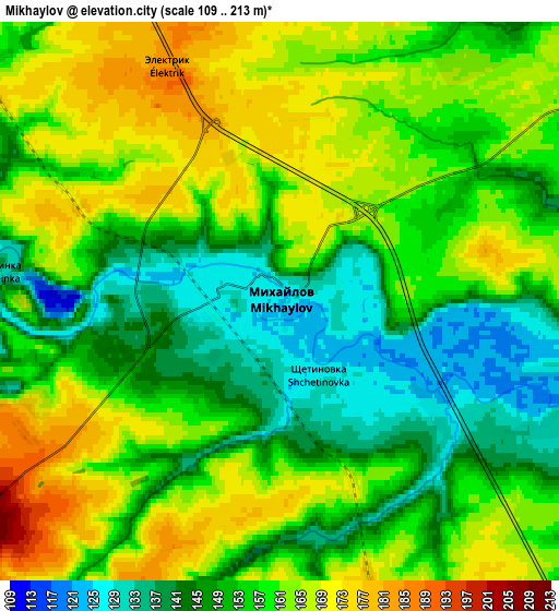 Zoom OUT 2x Mikhaylov, Russia elevation map