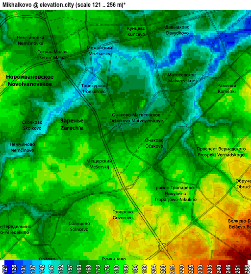 Zoom OUT 2x Mikhalkovo, Russia elevation map