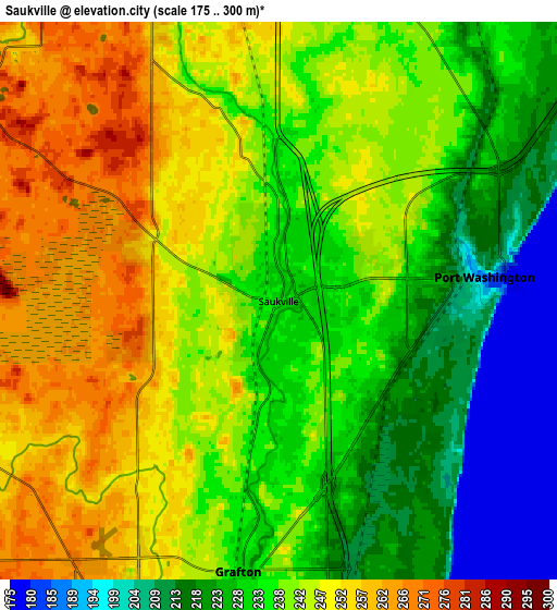 Zoom OUT 2x Saukville, United States elevation map