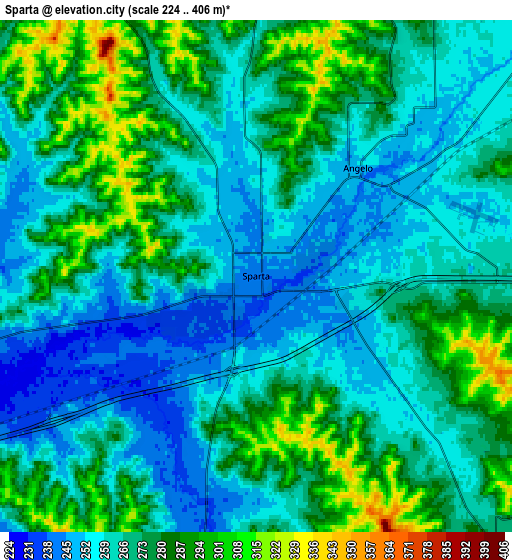 Zoom OUT 2x Sparta, United States elevation map