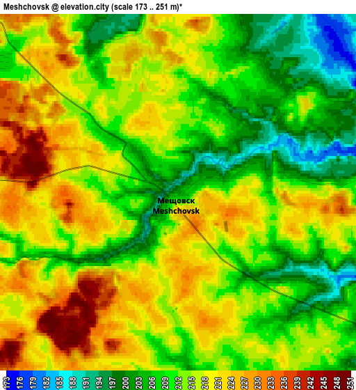 Zoom OUT 2x Meshchovsk, Russia elevation map