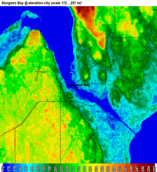 Zoom OUT 2x Sturgeon Bay, United States elevation map