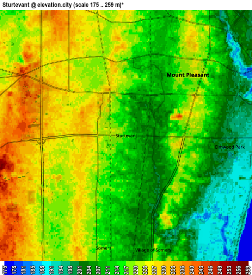 Zoom OUT 2x Sturtevant, United States elevation map