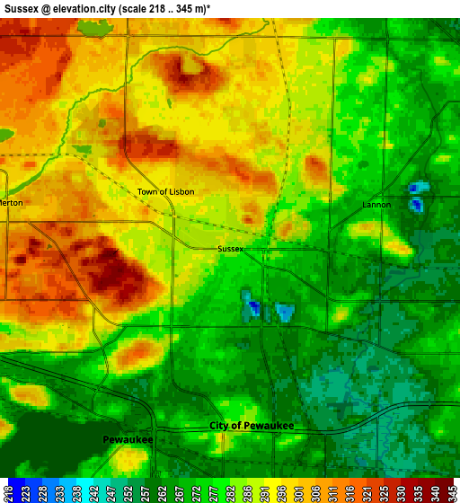 Zoom OUT 2x Sussex, United States elevation map