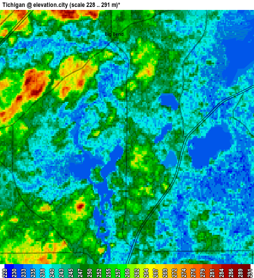 Zoom OUT 2x Tichigan, United States elevation map