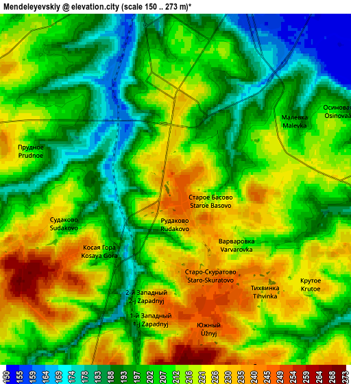 Zoom OUT 2x Mendeleyevskiy, Russia elevation map