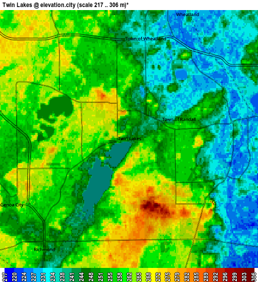 Zoom OUT 2x Twin Lakes, United States elevation map