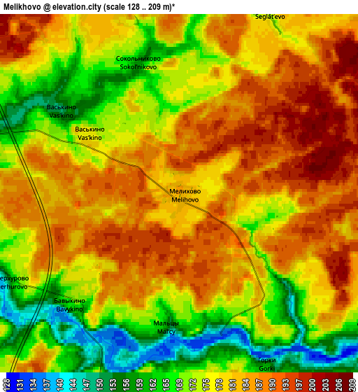 Zoom OUT 2x Melikhovo, Russia elevation map