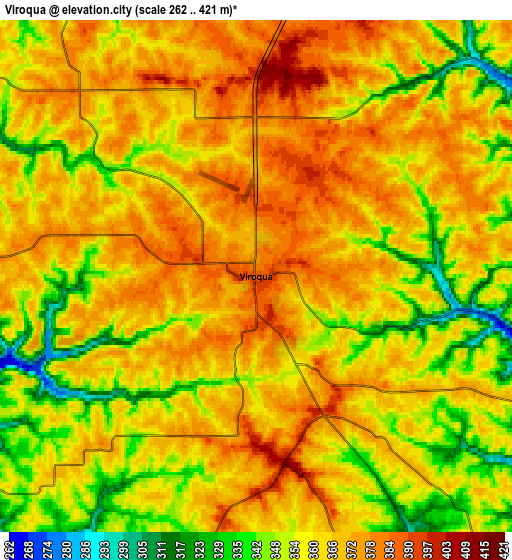 Zoom OUT 2x Viroqua, United States elevation map