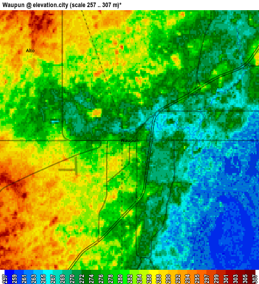 Zoom OUT 2x Waupun, United States elevation map