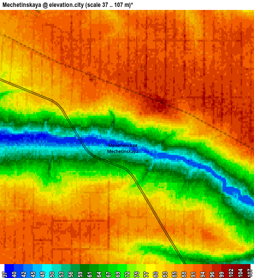 Zoom OUT 2x Mechetinskaya, Russia elevation map