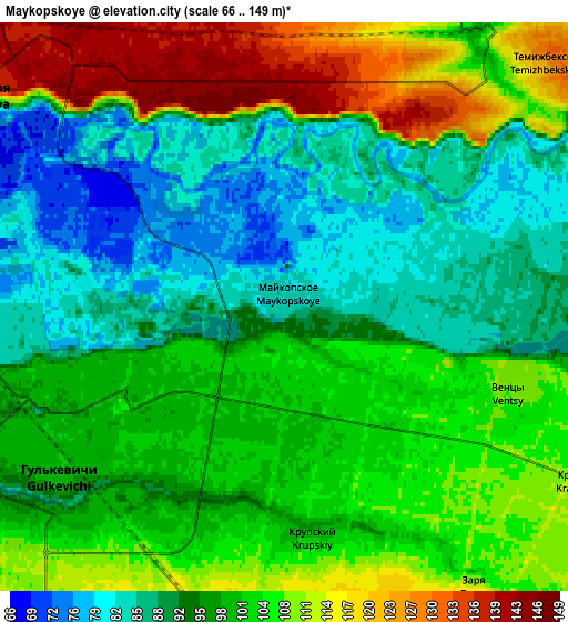 Zoom OUT 2x Maykopskoye, Russia elevation map