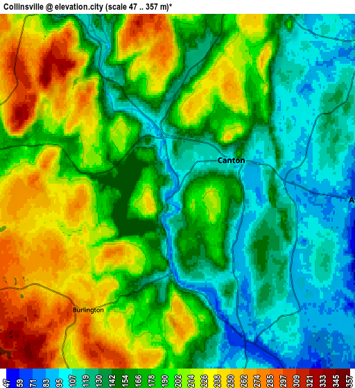 Zoom OUT 2x Collinsville, United States elevation map