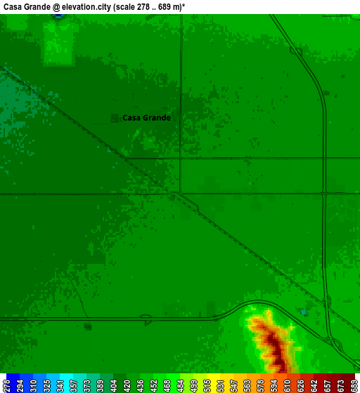 Zoom OUT 2x Casa Grande, United States elevation map