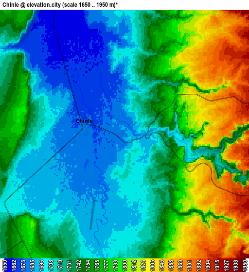 Zoom OUT 2x Chinle, United States elevation map