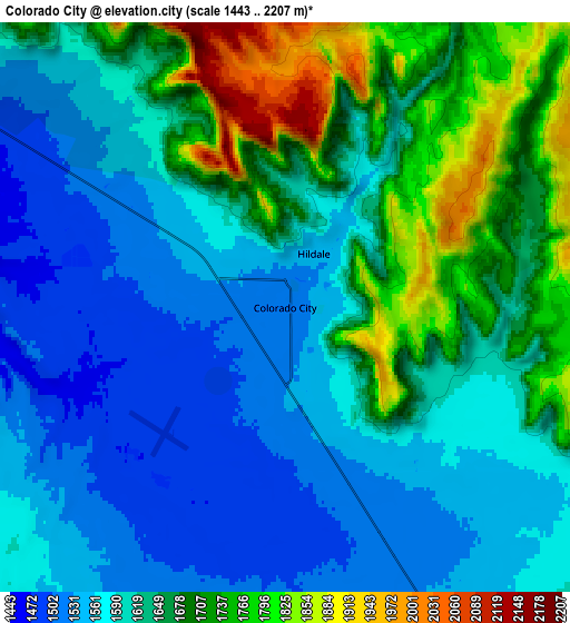 Zoom OUT 2x Colorado City, United States elevation map