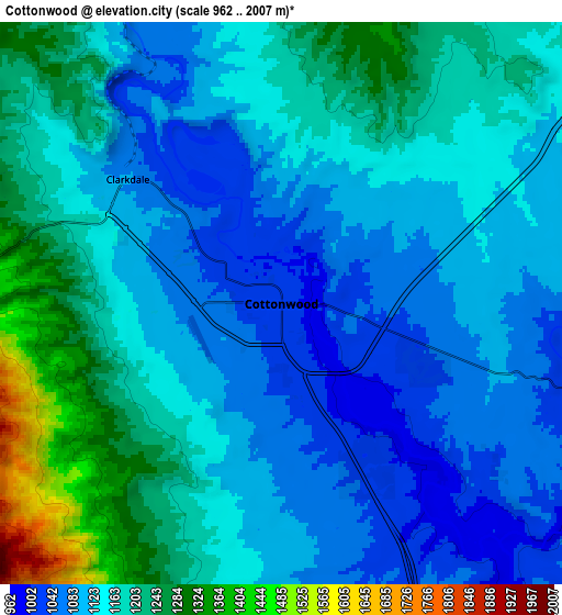 Zoom OUT 2x Cottonwood, United States elevation map