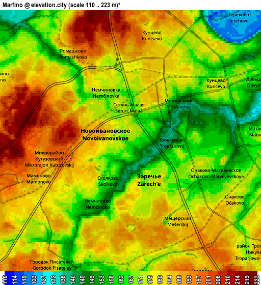 Zoom OUT 2x Marfino, Russia elevation map