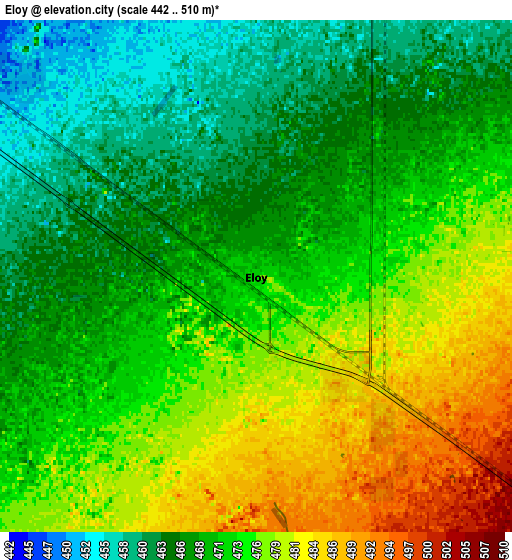 Zoom OUT 2x Eloy, United States elevation map