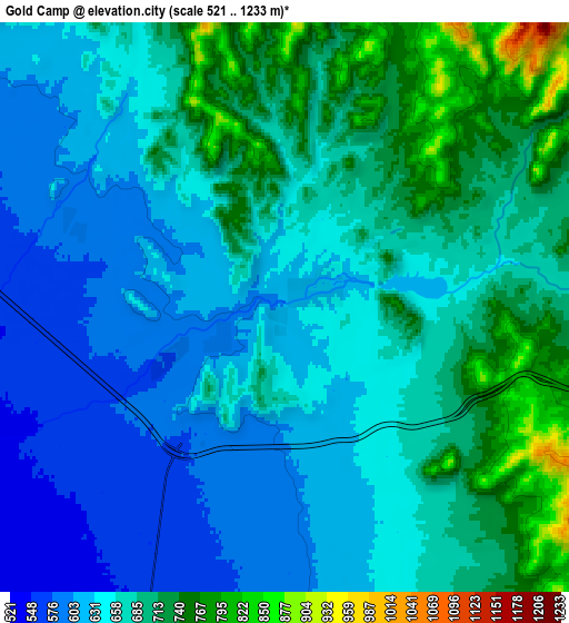 Zoom OUT 2x Gold Camp, United States elevation map