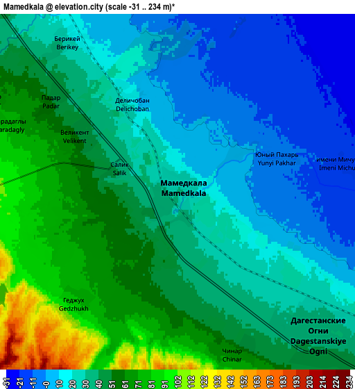 Zoom OUT 2x Mamedkala, Russia elevation map