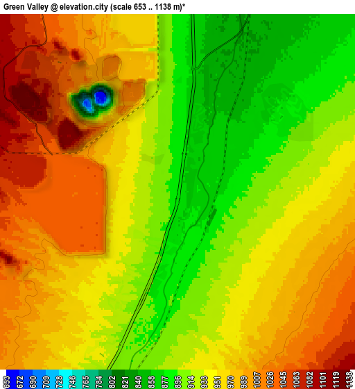 Zoom OUT 2x Green Valley, United States elevation map