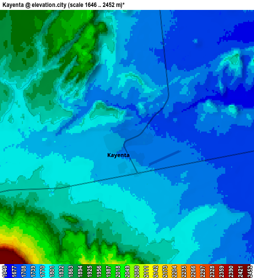 Zoom OUT 2x Kayenta, United States elevation map