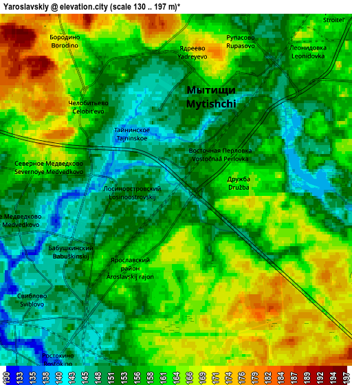 Zoom OUT 2x Yaroslavskiy, Russia elevation map