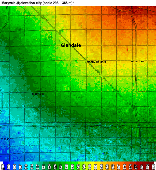 Zoom OUT 2x Maryvale, United States elevation map