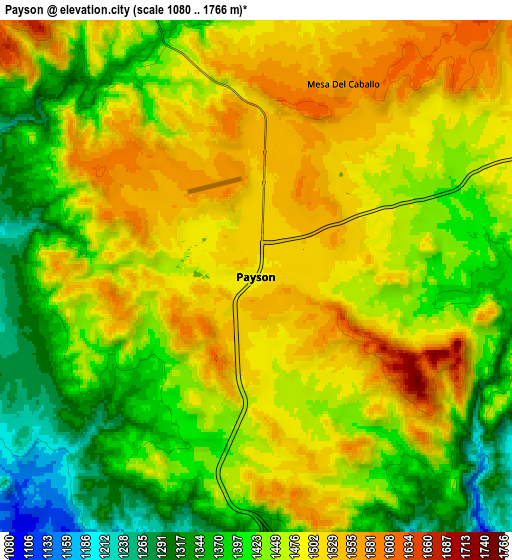 Zoom OUT 2x Payson, United States elevation map