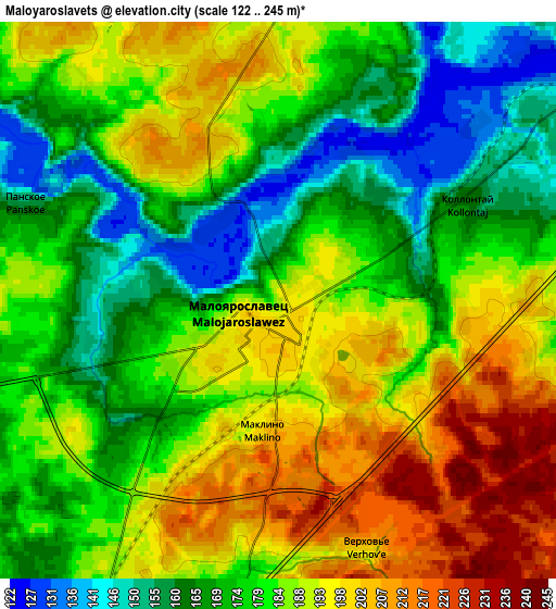 Zoom OUT 2x Maloyaroslavets, Russia elevation map