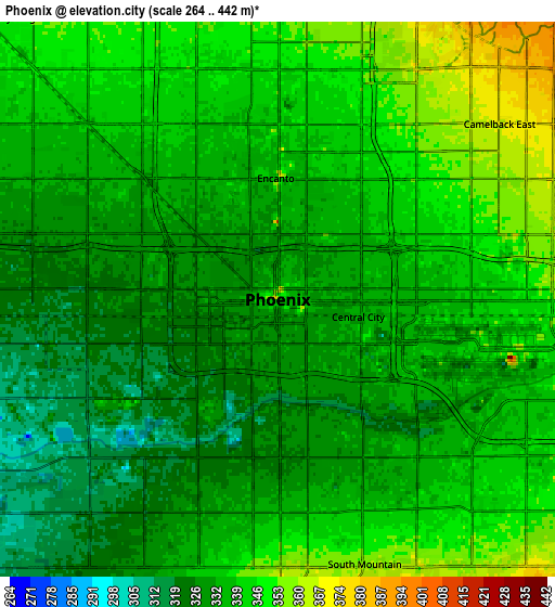 Zoom OUT 2x Phoenix, United States elevation map