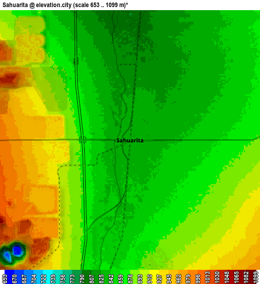 Zoom OUT 2x Sahuarita, United States elevation map