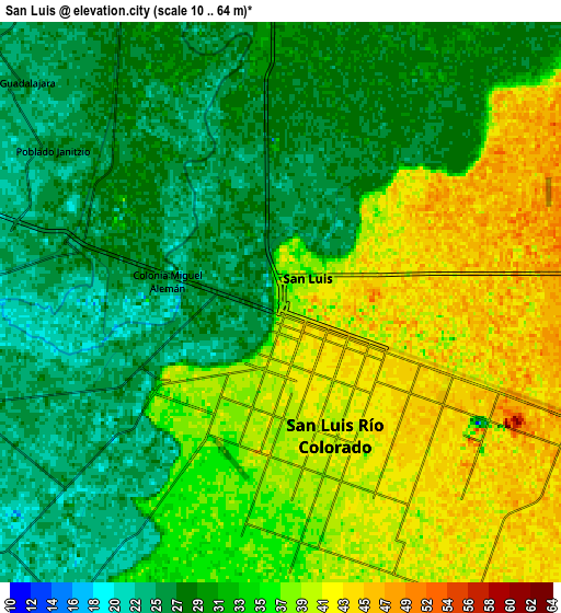 Zoom OUT 2x San Luis, United States elevation map