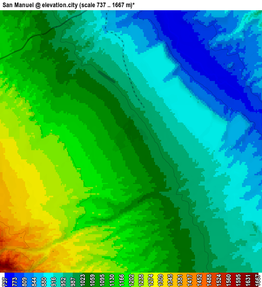 Zoom OUT 2x San Manuel, United States elevation map