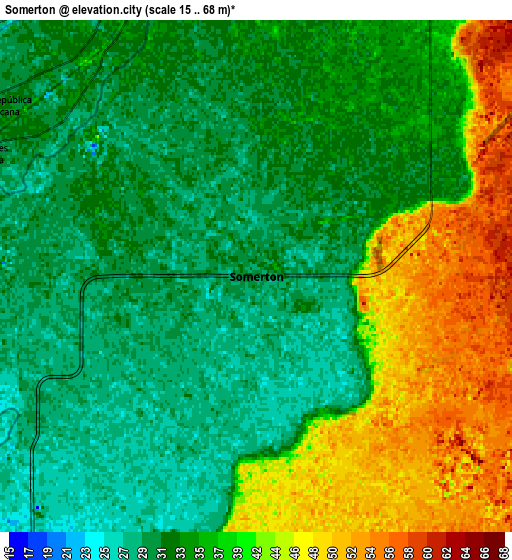 Zoom OUT 2x Somerton, United States elevation map