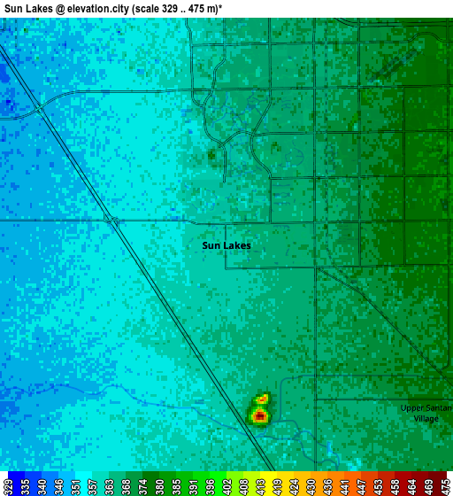 Zoom OUT 2x Sun Lakes, United States elevation map
