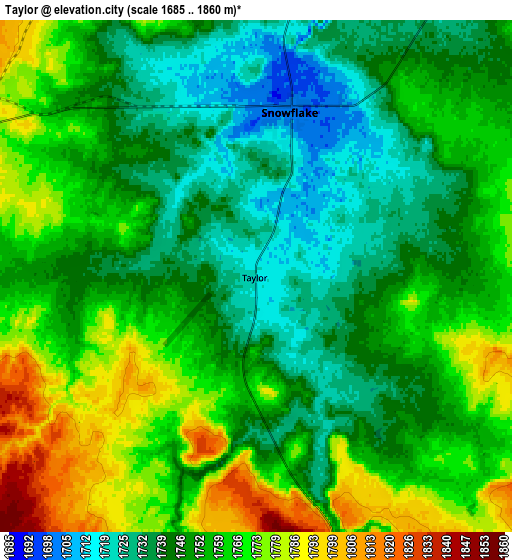 Zoom OUT 2x Taylor, United States elevation map