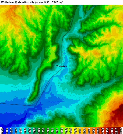 Zoom OUT 2x Whiteriver, United States elevation map