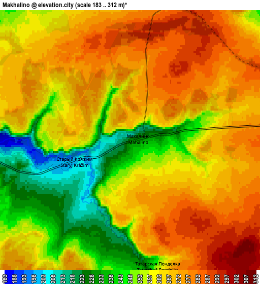 Zoom OUT 2x Makhalino, Russia elevation map