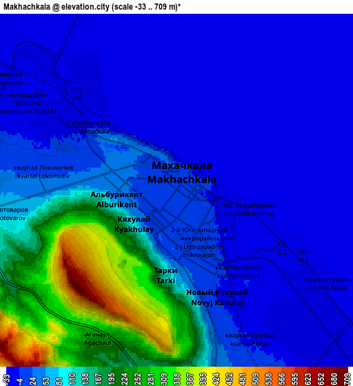 Zoom OUT 2x Makhachkala, Russia elevation map