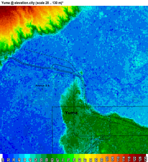 Zoom OUT 2x Yuma, United States elevation map